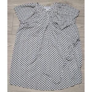 Motherhood Maternity Womens Top Shirt Size Large Black / White Tie Side Dots